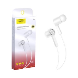 Foneng Wired Earphones T57 with Microphone 3.5mm 1.2M White Foneng Wired Earphones T57 with Microphone 3.5mm 1.2M White